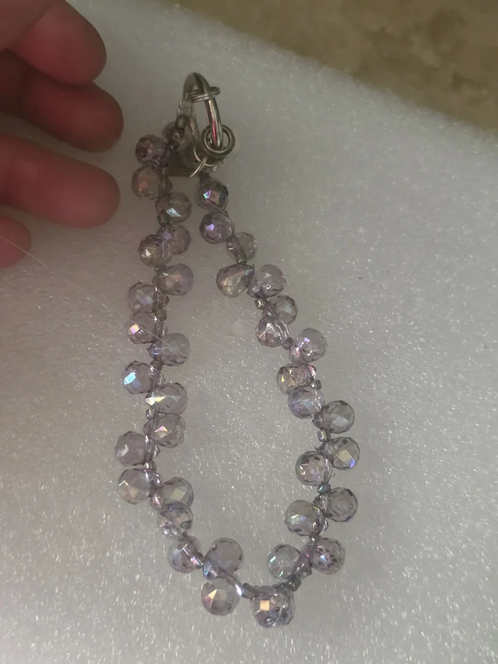 Inspirational Faceted Bead Wristlet For Phone. Lavender - Unbranded